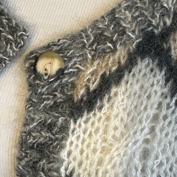 Outback Red loose knitted mohair blend long sleeve oversized cardigan Sz L - Picture 3 of 8